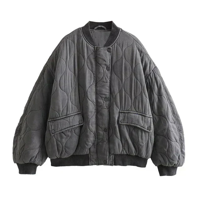 GR | Quilted, Oversized Bomber Jacket
