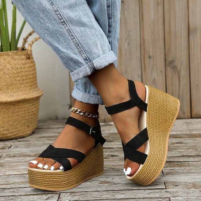 GR | Comfortable Trendy Wedge Heel Sandals for Women with High Heels