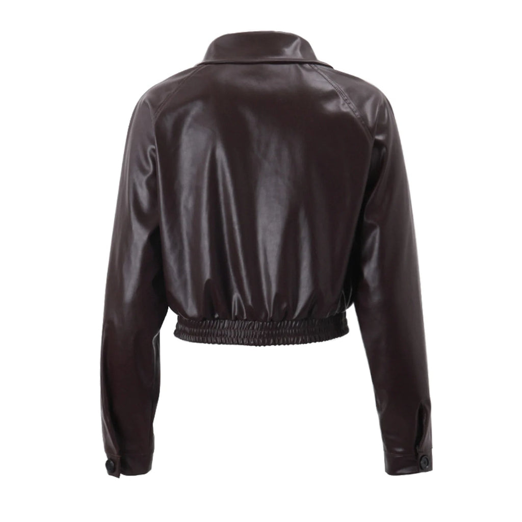 GR - Women's short faux leather jacket