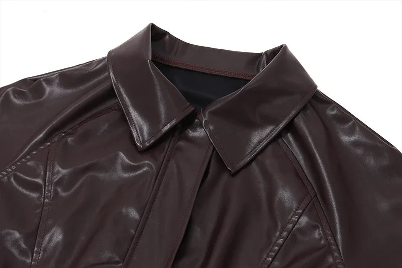 GR - Women's short faux leather jacket