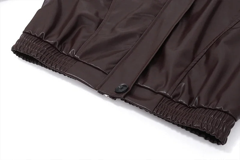 GR - Women's short faux leather jacket