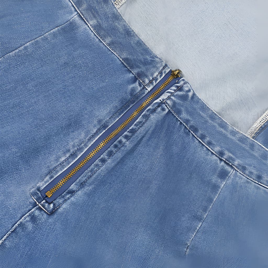 GR | Denim jumpsuit with ruffles