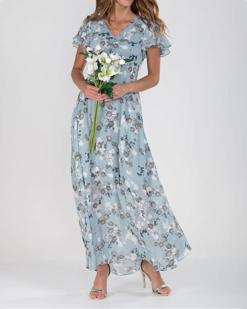 GR | Floral chiffon dress for women