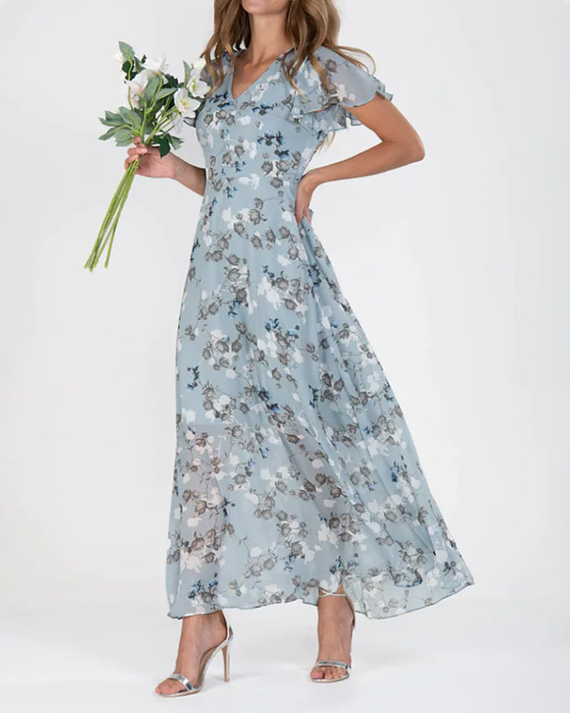 GR | Floral chiffon dress for women