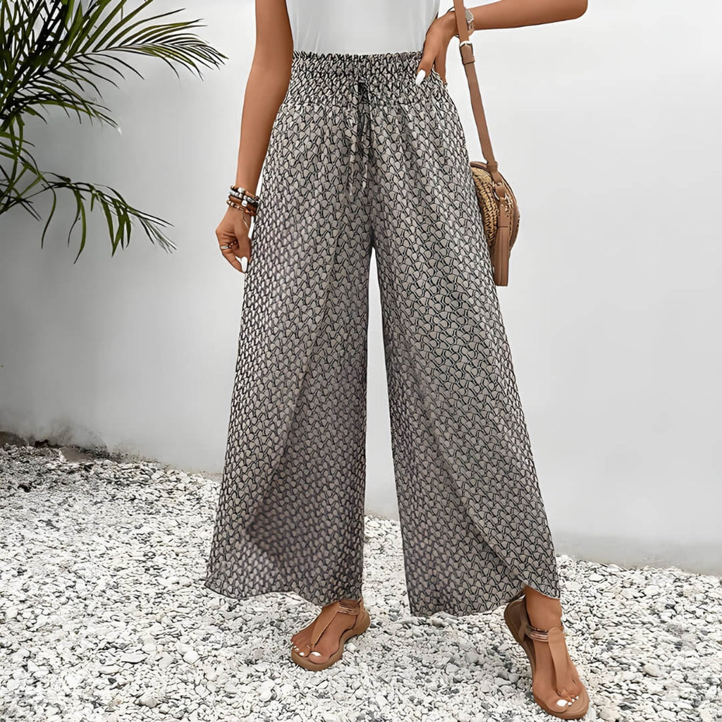 Trousers with chiffon pattern
