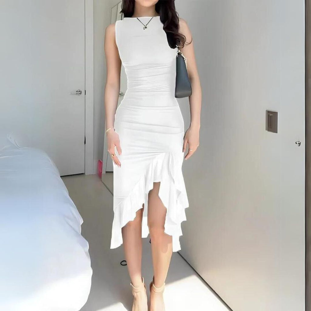 GR - Elegant bodycon dress with ruffles