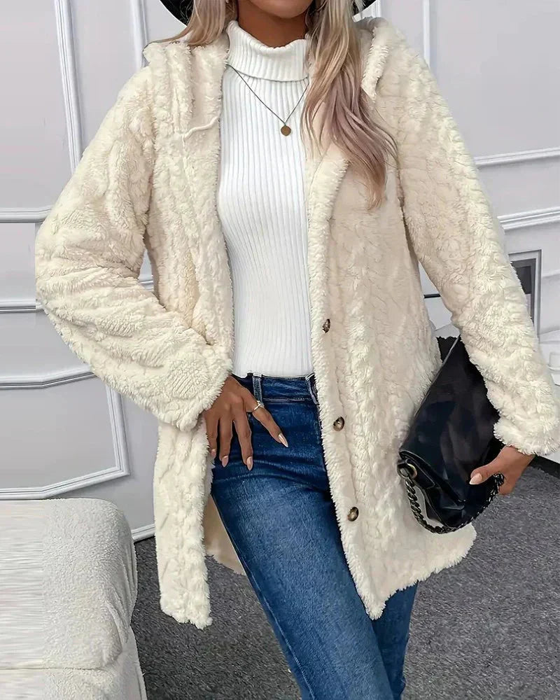 GR | Hooded Mid-Length Cardigan Women's Cardigan