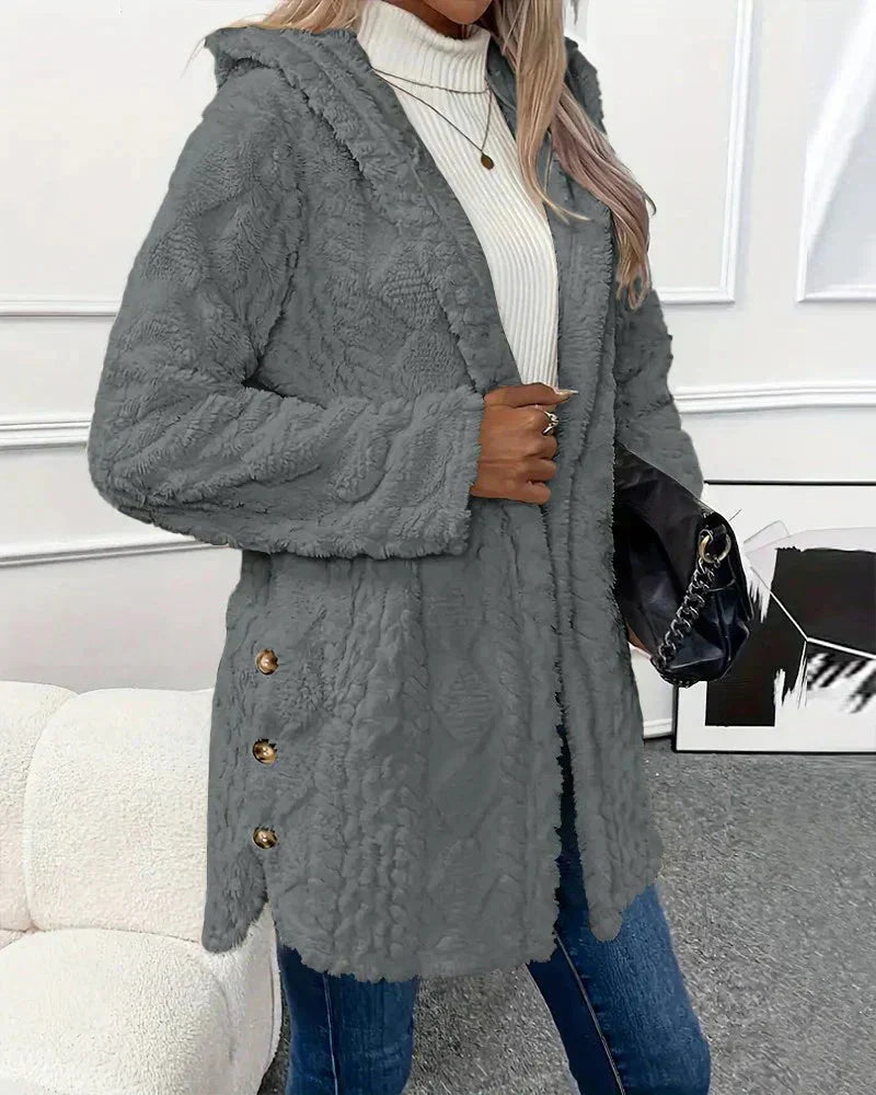 GR | Hooded Mid-Length Cardigan Women's Cardigan