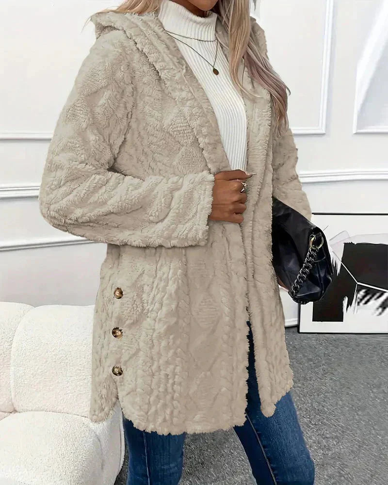 GR | Hooded Mid-Length Cardigan Women's Cardigan