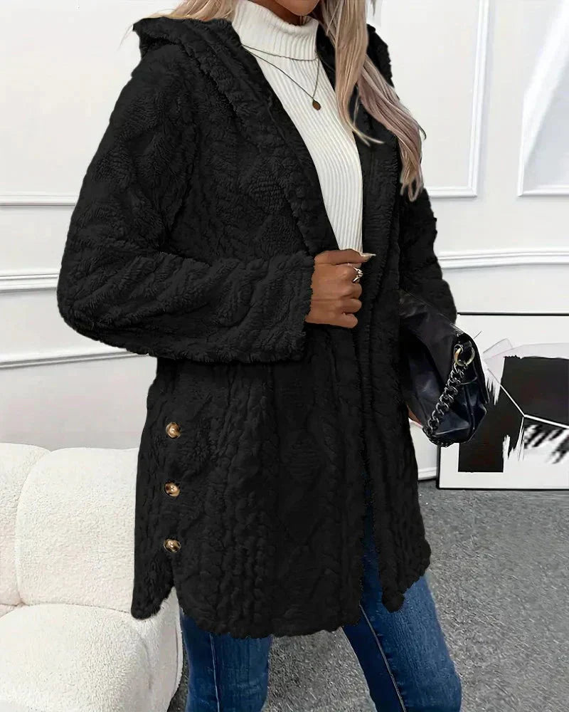 GR | Hooded Mid-Length Cardigan Women's Cardigan