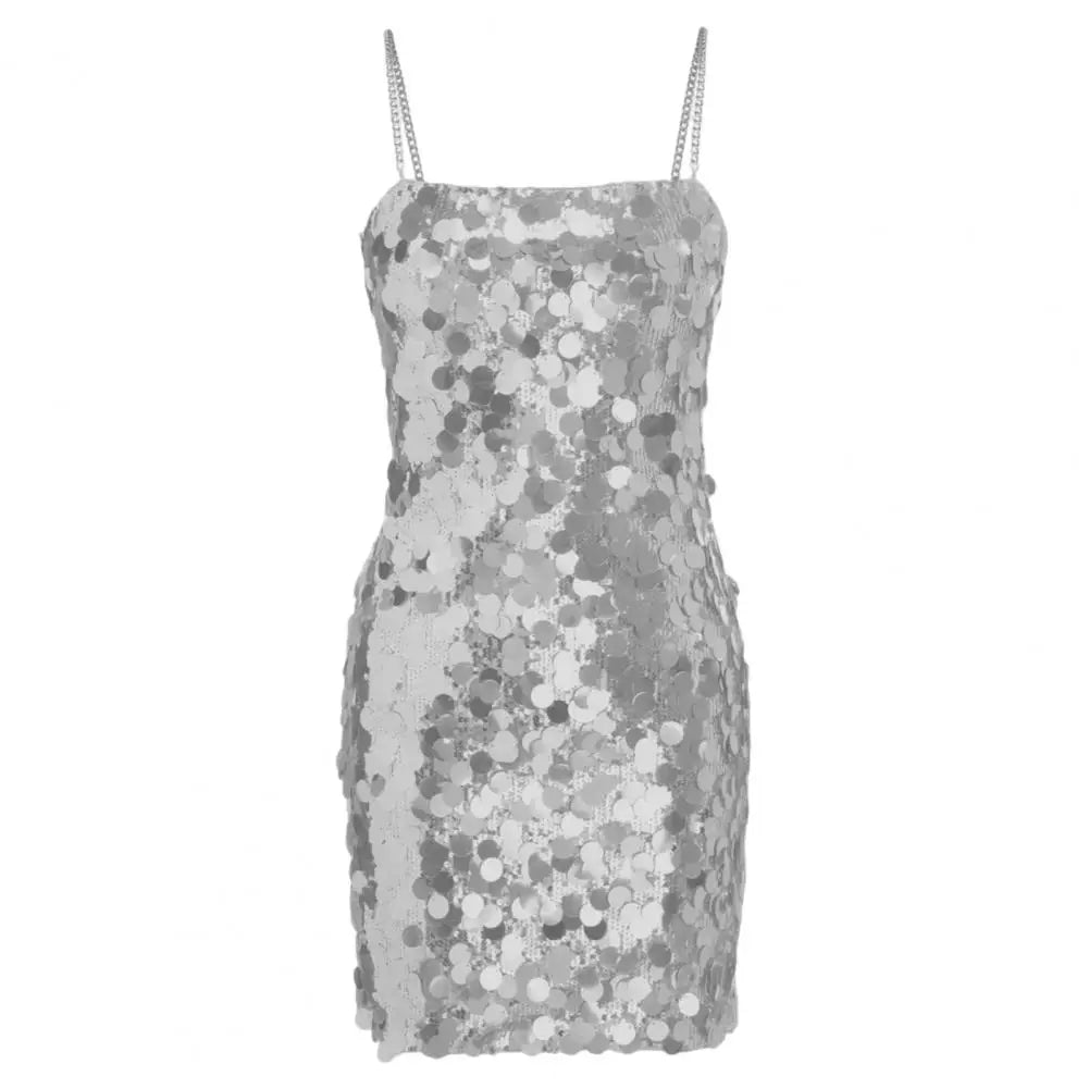 GR | Metallisches Pailletten-Minikleid