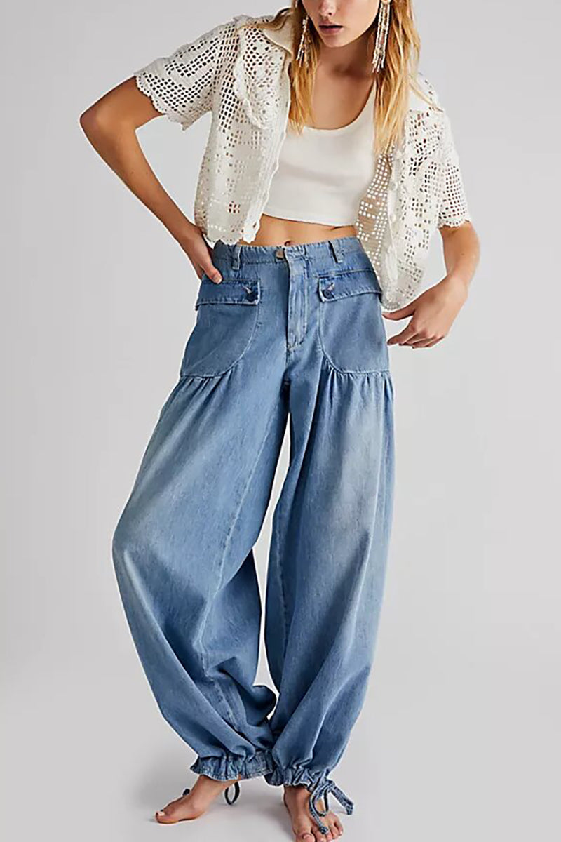 GR | Taschen Schnürung Ballon Jeans