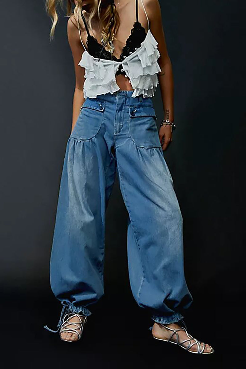 GR | Taschen Schnürung Ballon Jeans