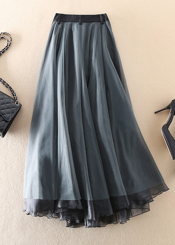 GR | Fashionable tulle patchwork maxi skirt