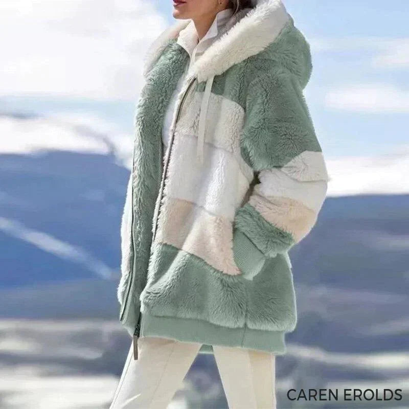 2024 Cozy tweed hooded jacket with plush wool lining