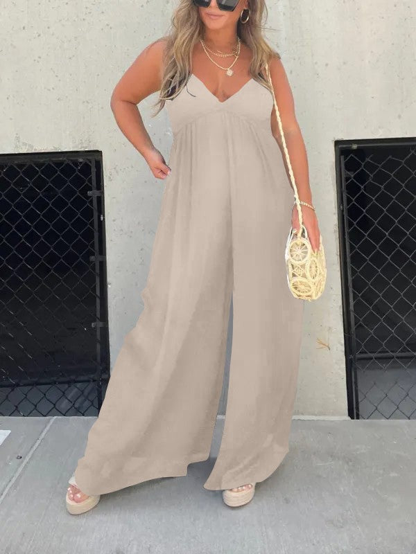 GR | Jumpsuit with V-neck and wide straps