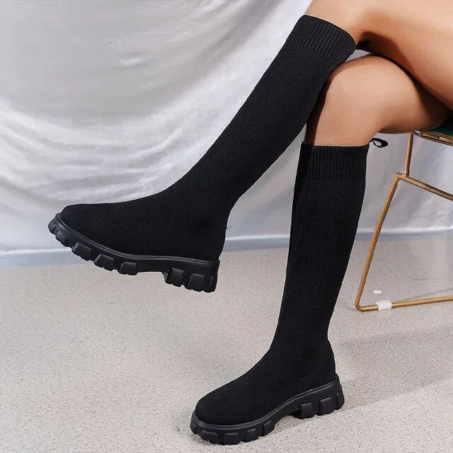 GR – Ankle-high stretch sock boots