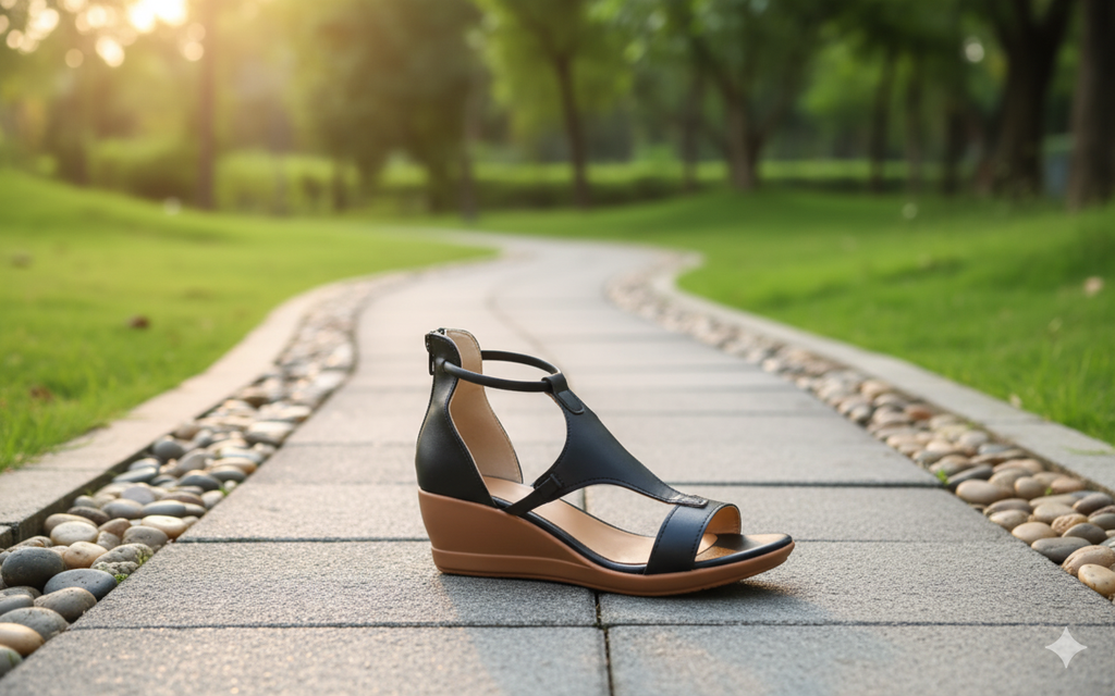 GR - Comfortable orthopedic wedge sandals for women | Casual leather wedge sandals with arch support