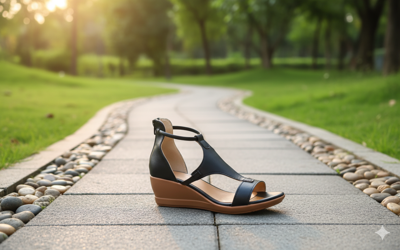 GR - Comfortable orthopedic wedge sandals for women | Casual leather wedge sandals with arch support