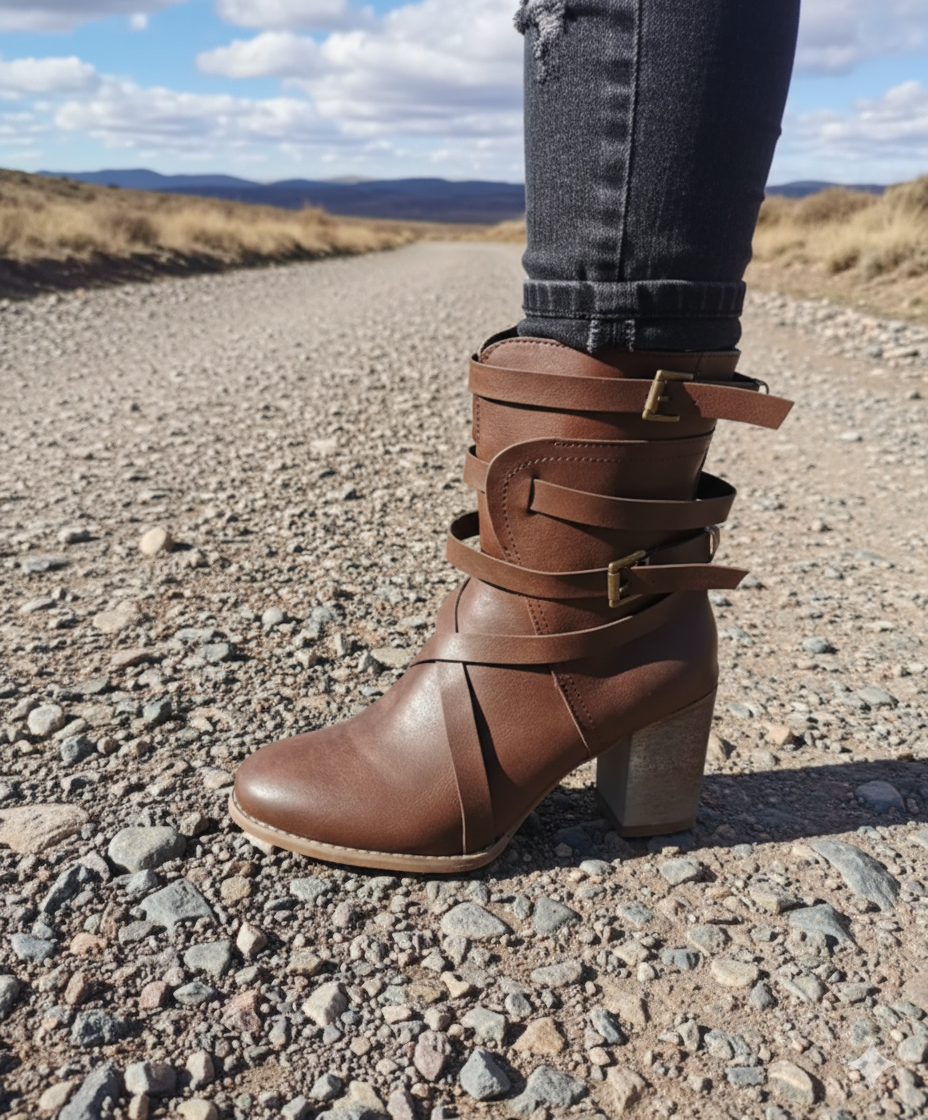 Eudex - Stylish leather boots, retro look 