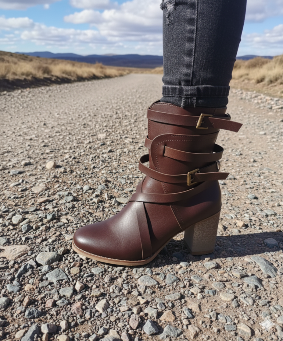 Eudex - Stylish leather boots, retro look 