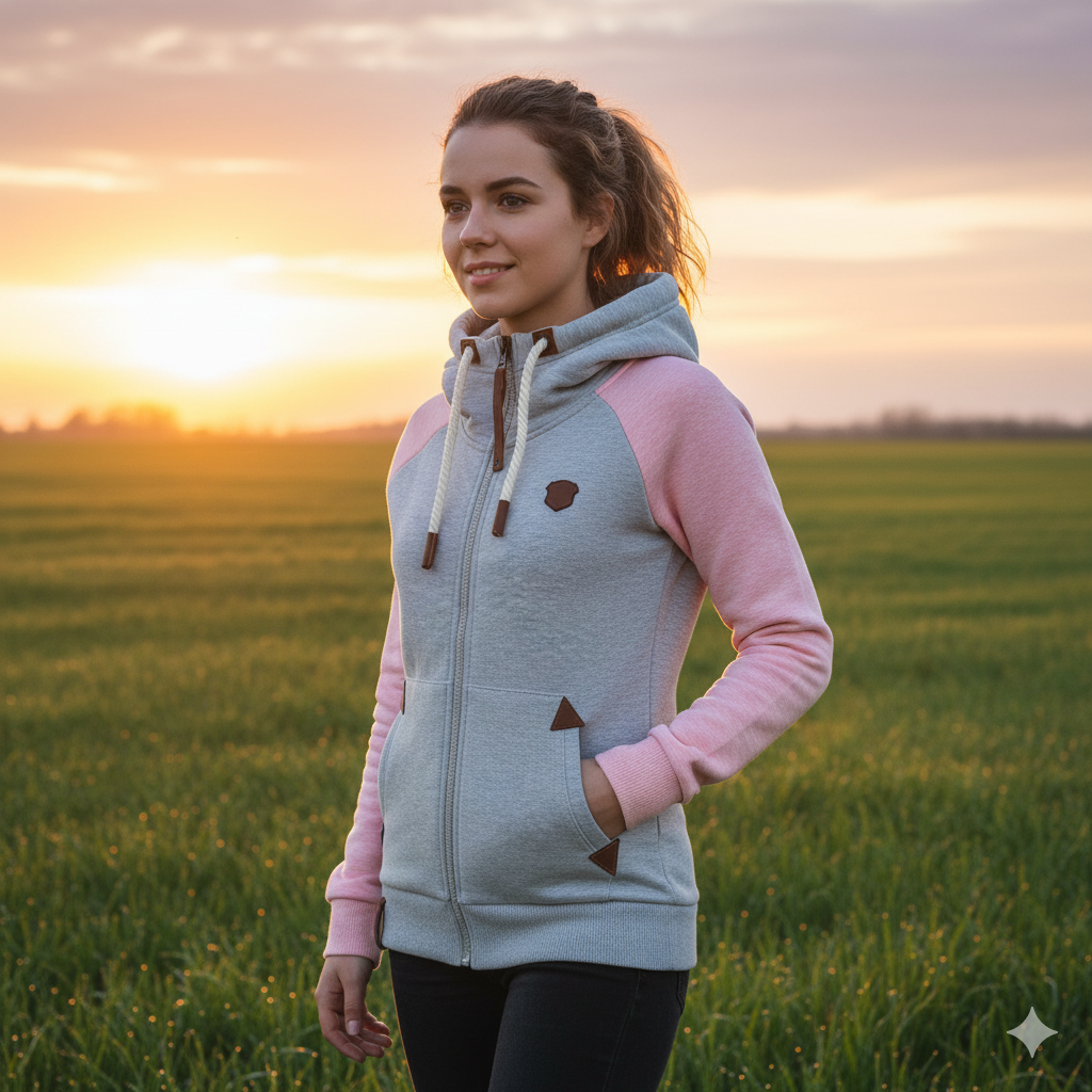 GR | Casual sweatshirt with half zipper