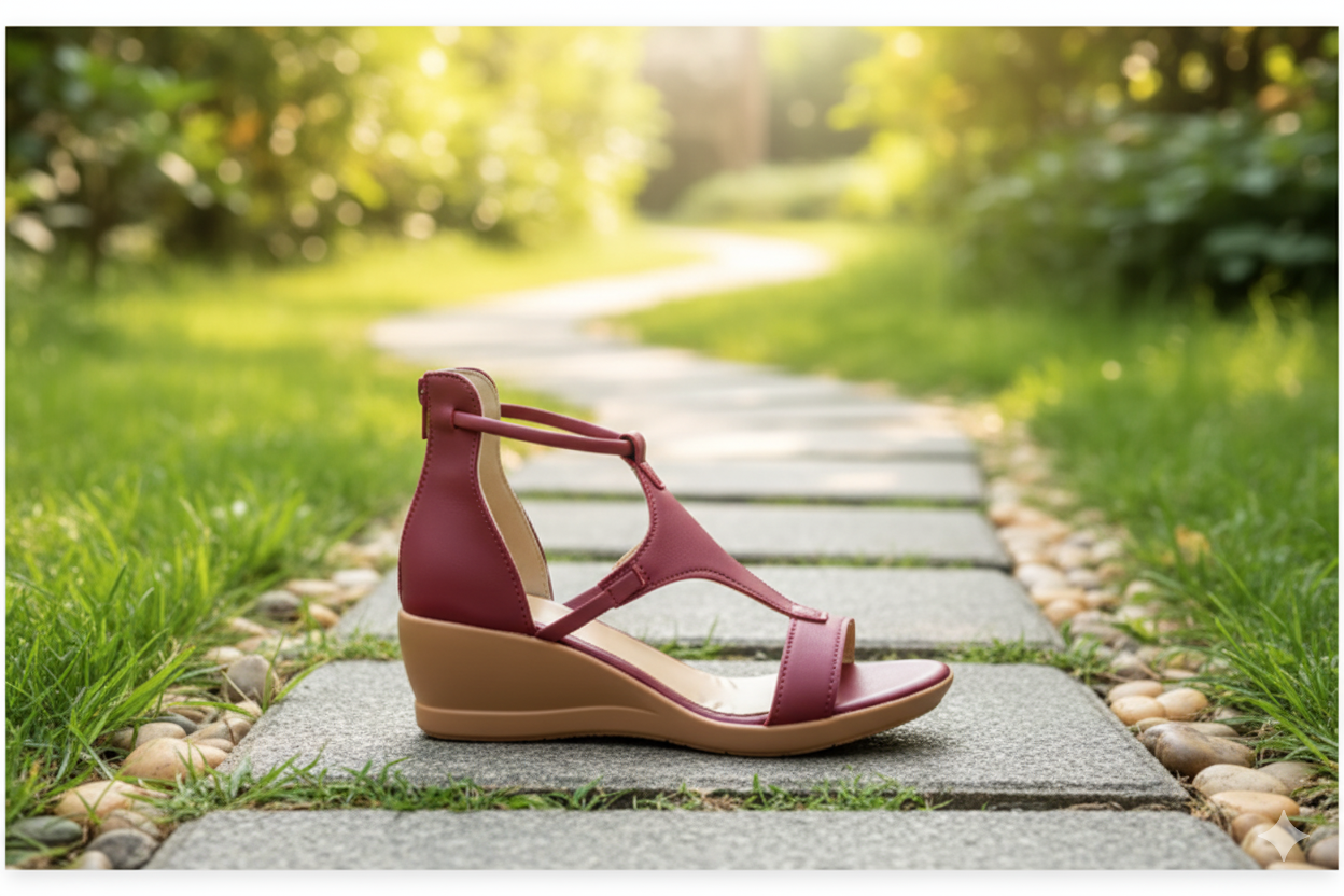 GR - Comfortable orthopedic wedge sandals for women | Casual leather wedge sandals with arch support