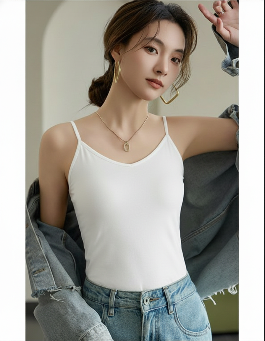 GR | V-neck Spaghetti Top