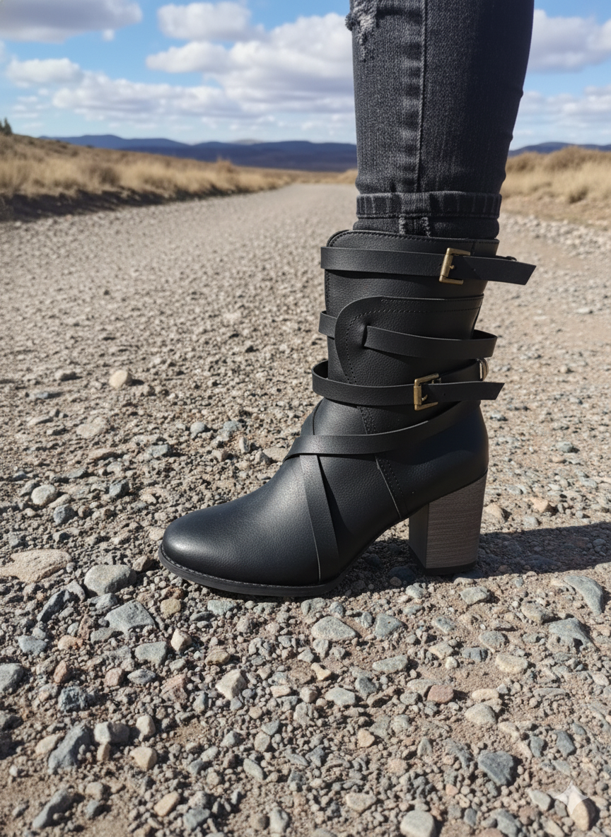 Eudex - Stylish leather boots, retro look 
