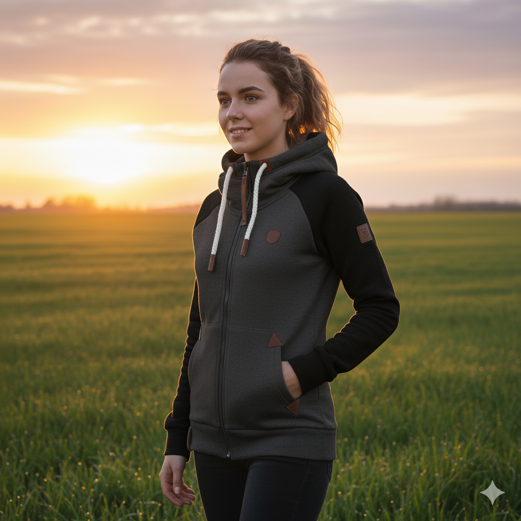 GR | Casual sweatshirt with half zipper