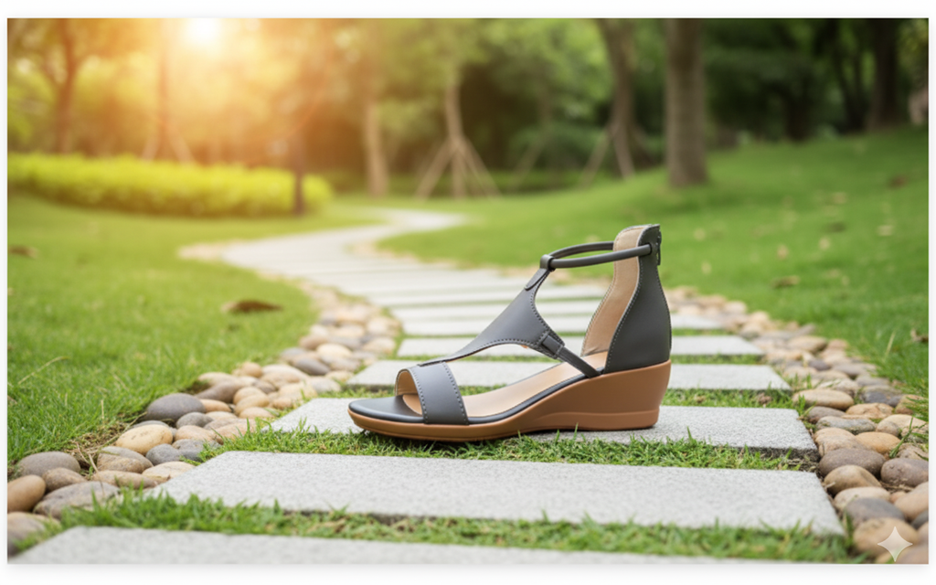 GR - Comfortable orthopedic wedge sandals for women | Casual leather wedge sandals with arch support