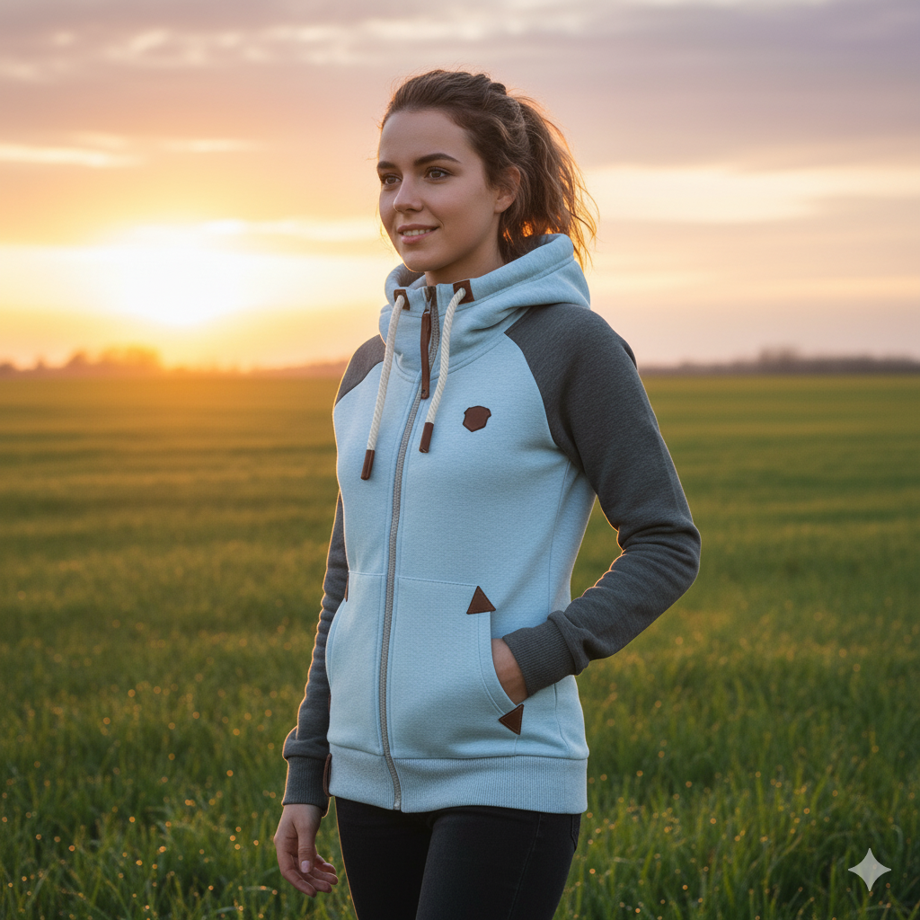 GR | Casual sweatshirt with half zipper