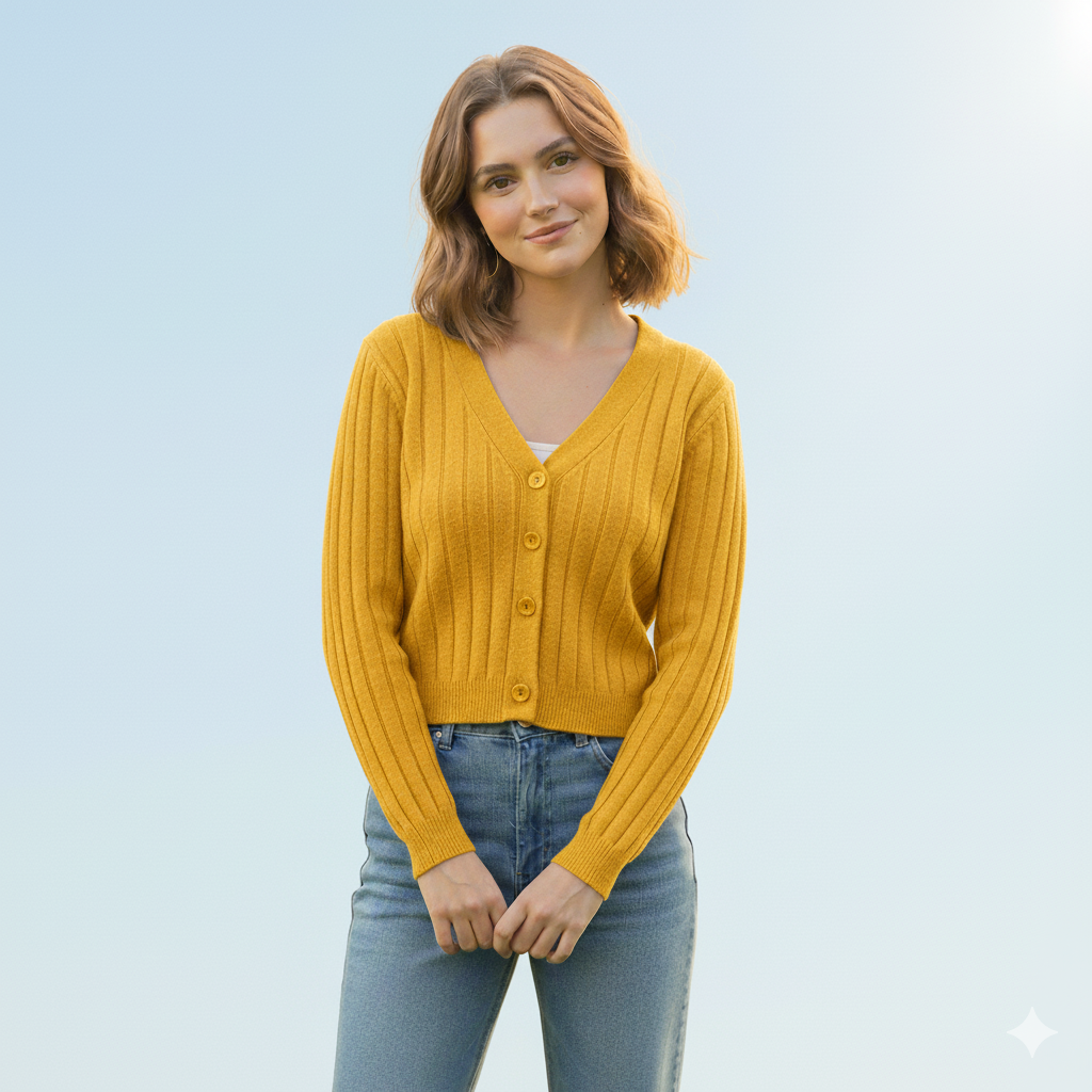 GR | Schnürgestrickter Pullover mit V-Ausschnitt für Damen