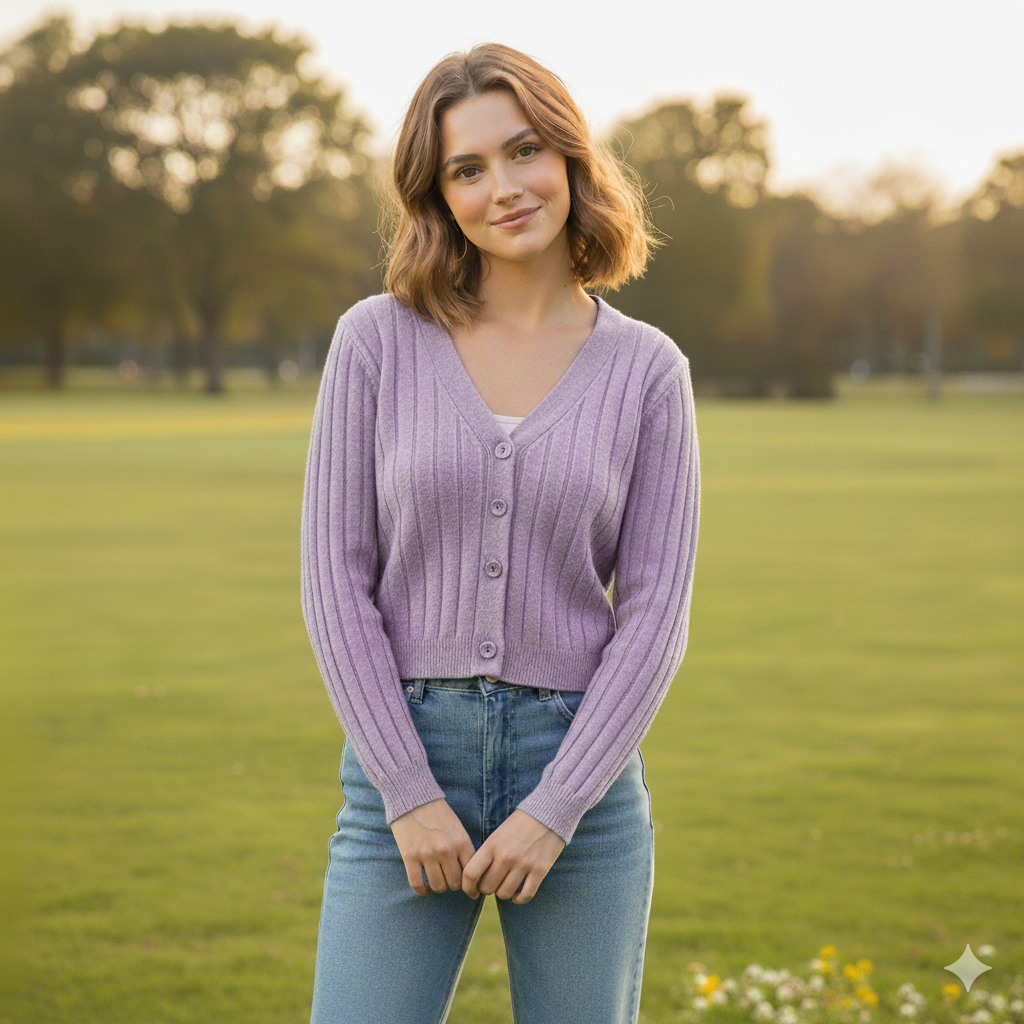 GR | Schnürgestrickter Pullover mit V-Ausschnitt für Damen