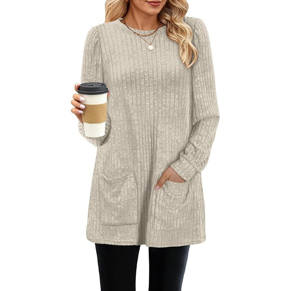 GR | Autumn and Winter new mid-length sweater dress for women