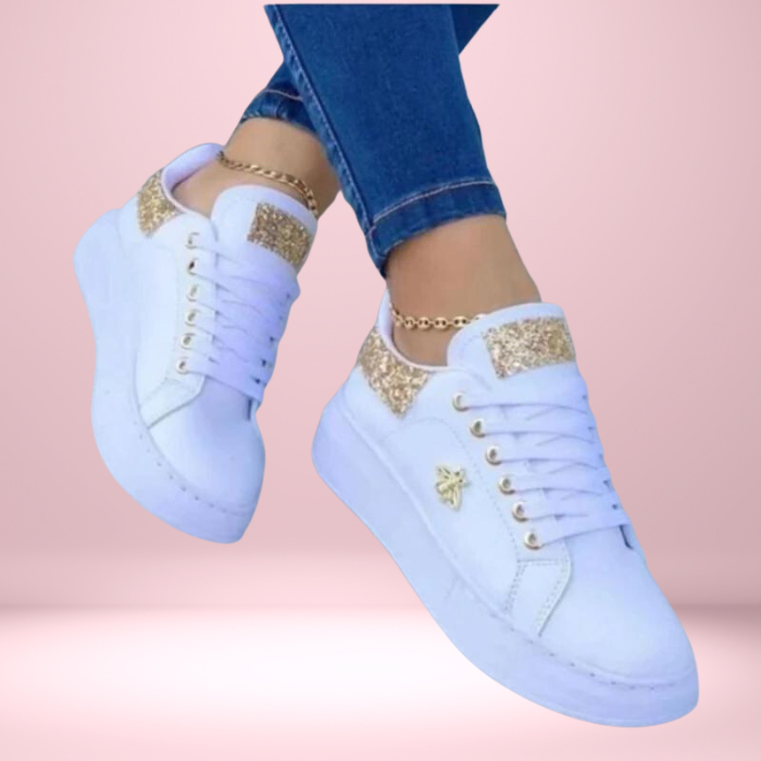 GR | Sneakers Step In style With our shimmering, glitter-embellished sneakers