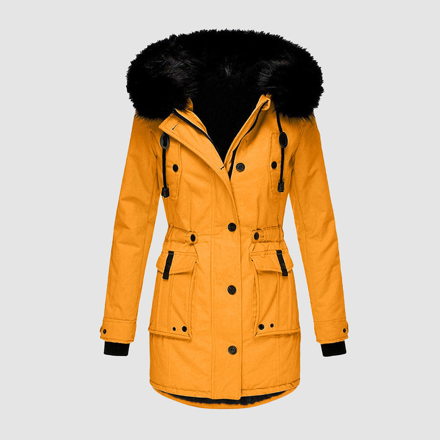 GR | Elegant women's winter jacket with fur collar