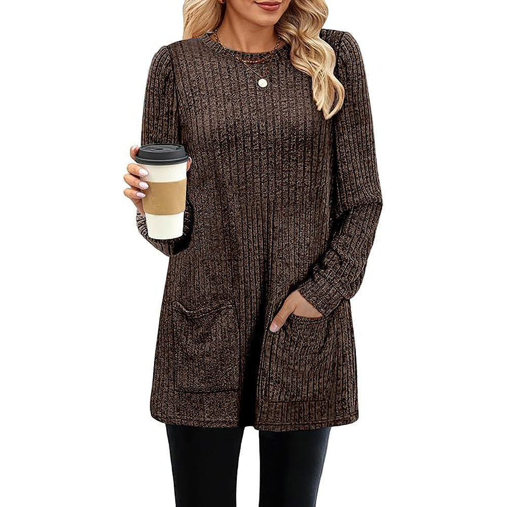 GR | Autumn and Winter new mid-length sweater dress for women