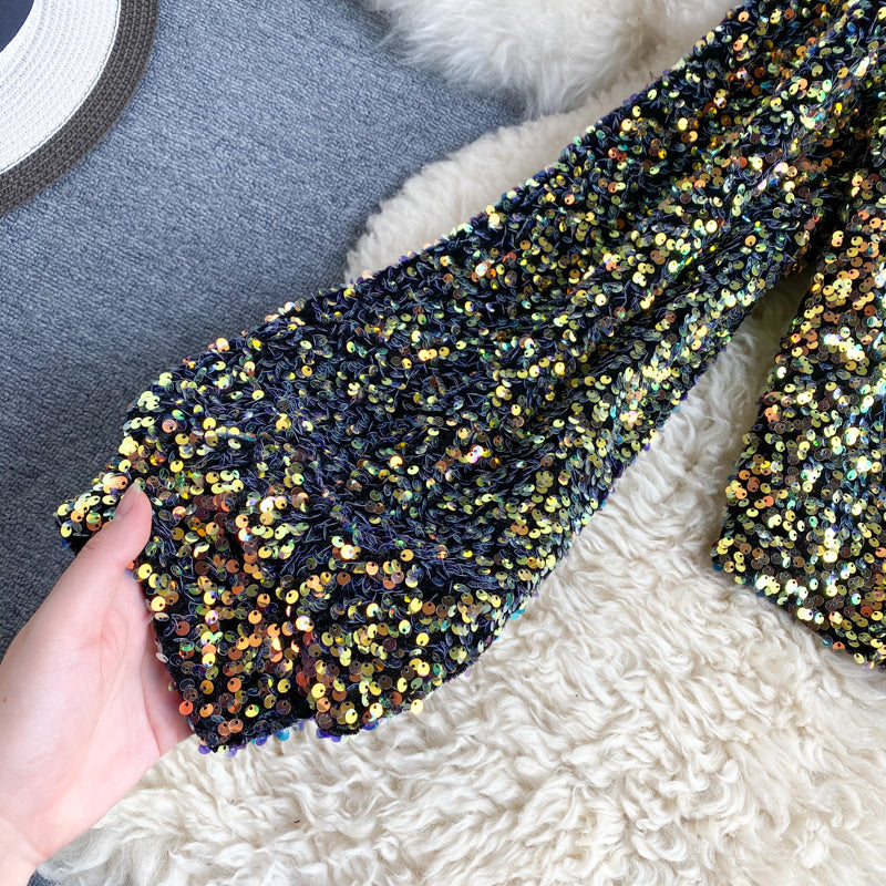 GR | Glittering top with one shoulder strap