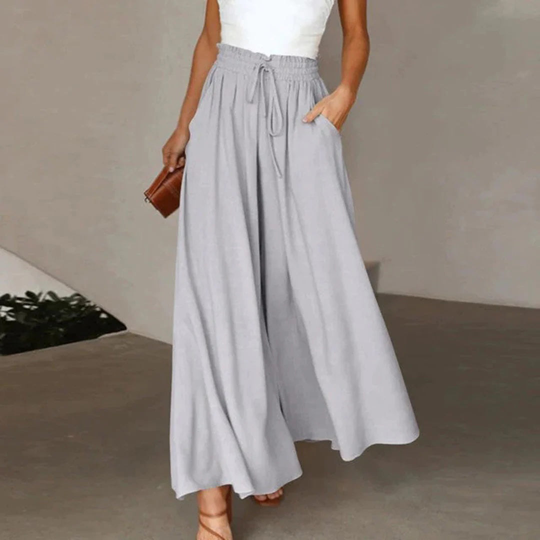 GR | Elegant women's trousers with flowing fabric
