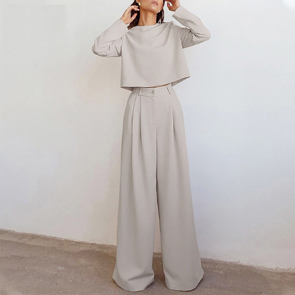 GR | Long-sleeved and wide-leg trousers for women
