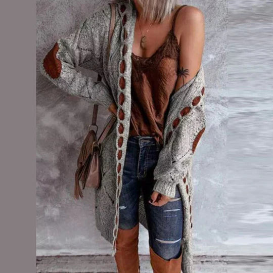 GR | Modische Strickjacke mit Kapuze