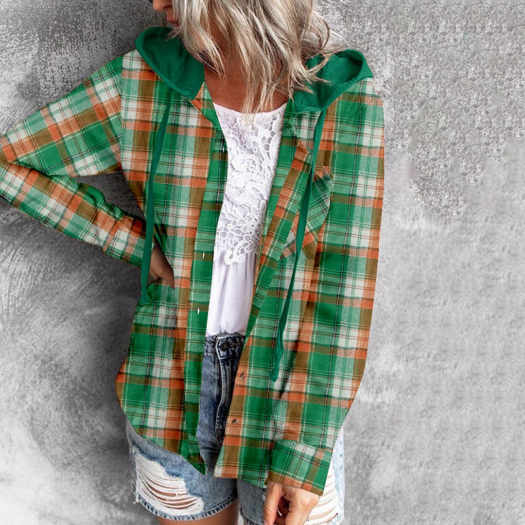 GR - Elegante Kapuzenjacke mit Karodesign