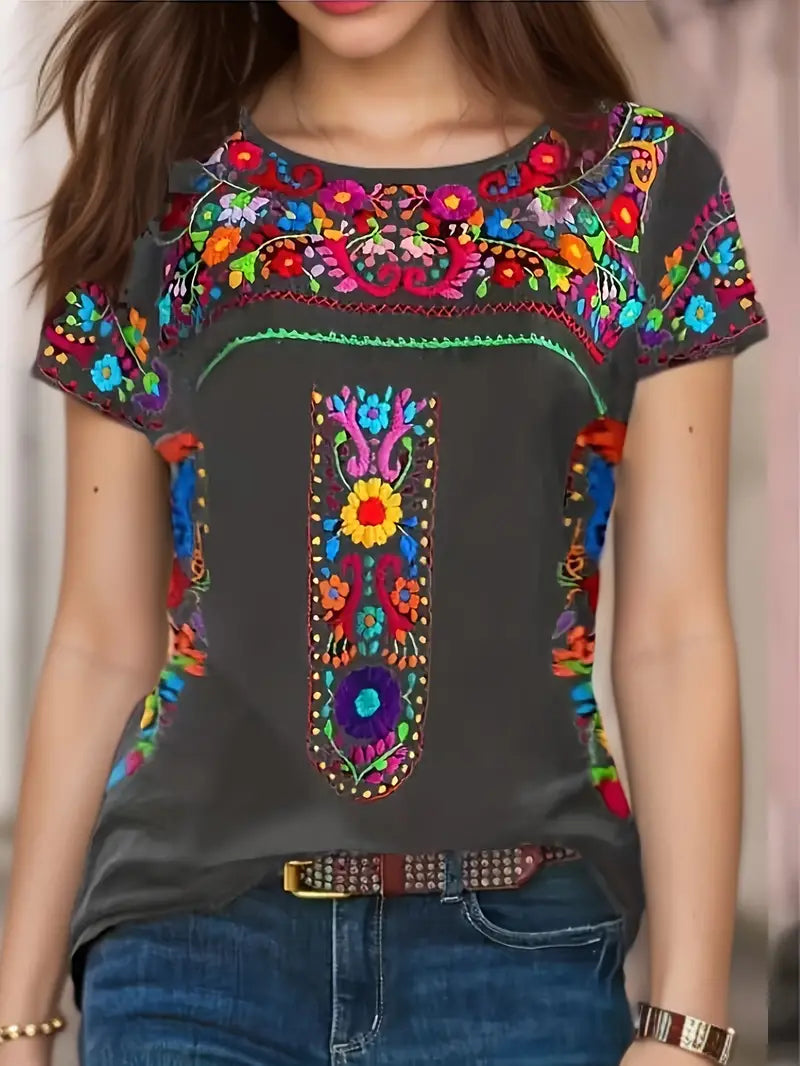 GR | Ethical floral pattern T-shirt