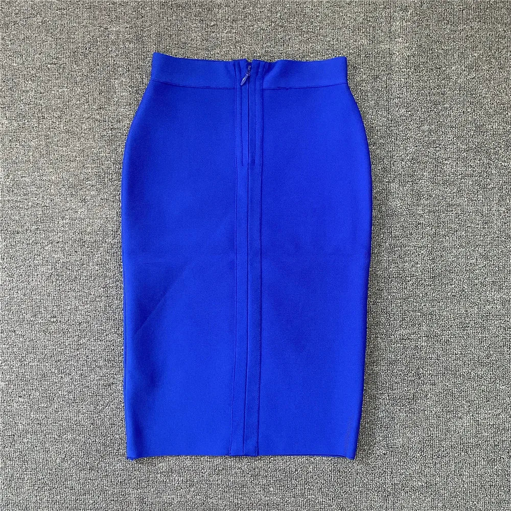 GR | Women's New Rayon Bandage Skirt Elegant Pencil Skirt Famous Sexy Club Party Clothing Vintage Vestios
