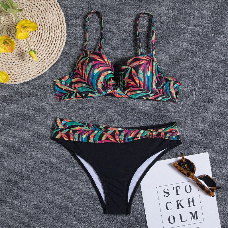 GR - Floral Blue Bikini Set