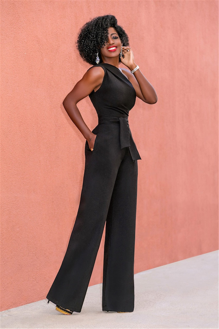 GR | One-Shoulder Jumpsuit Elegant and Modern