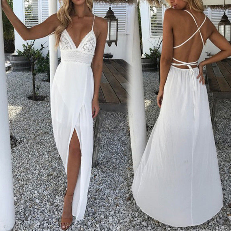 GR | Spitzen Boho Fließkleid