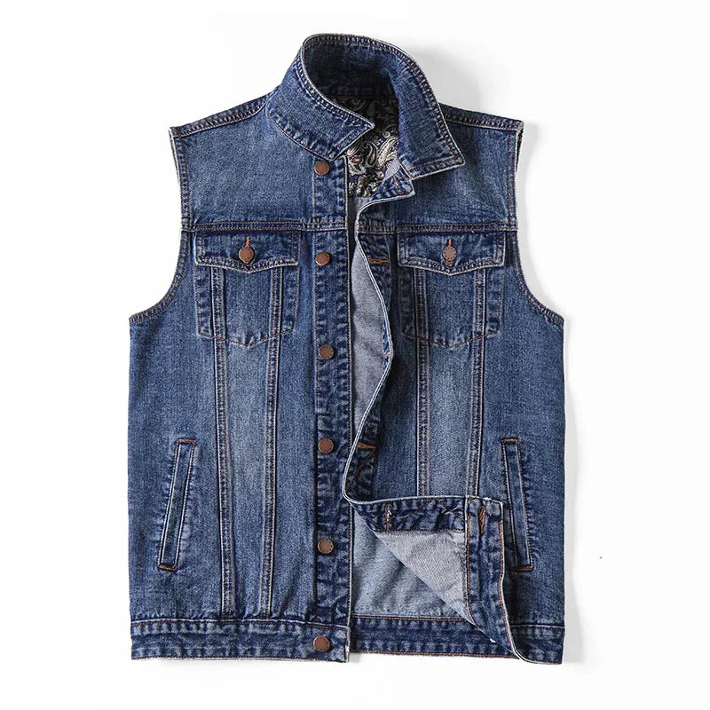 GR | Sleeveless denim vest in military style for outdoor use