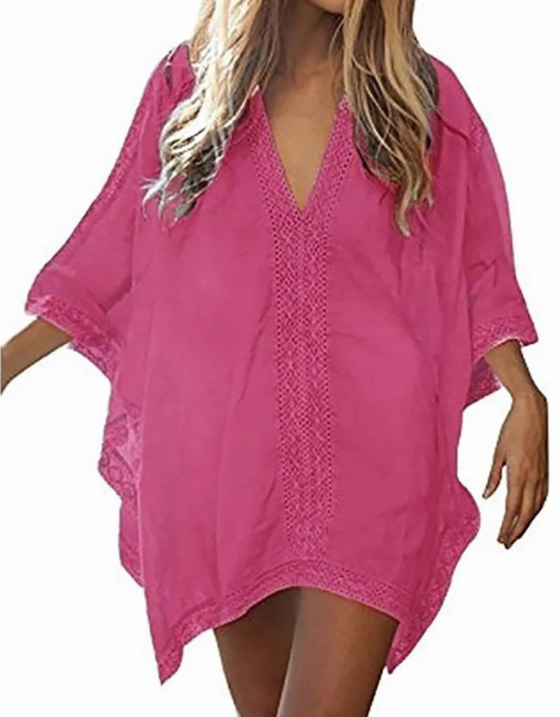 GR-Tasche Swimsuit Cover Up Hollowed-out T-Shirt